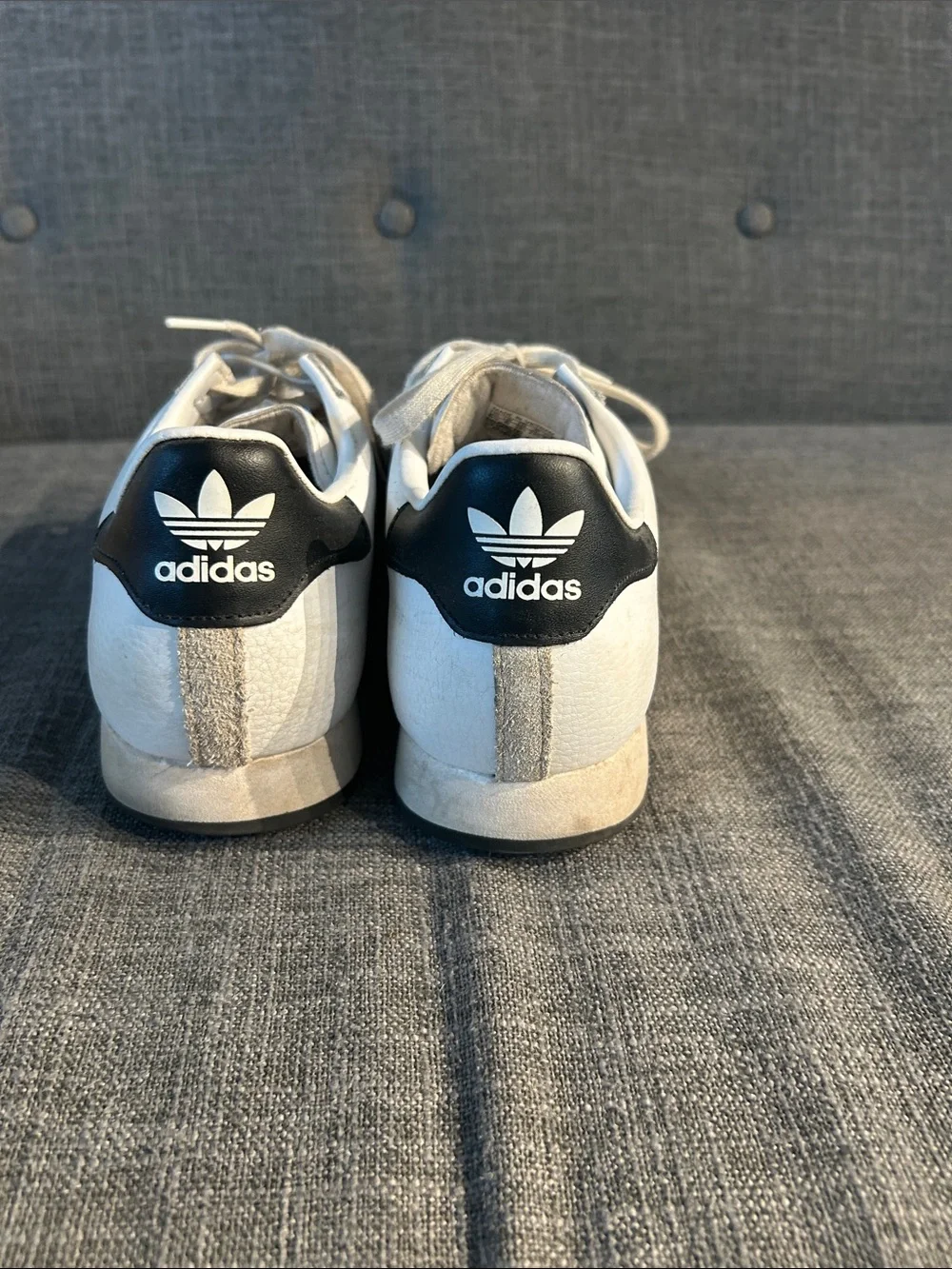 adidas White Sneakers with Black Three-Stripes